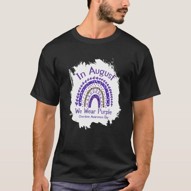 T-shirt Mens Overdose Awareness Day Purple Rainbow For Men (Devant)