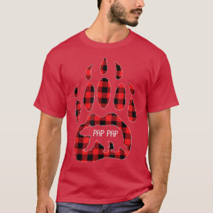 T-shirt Mens Pap Pap Bear Red Plaid Buffalo Pap Pap Matchi