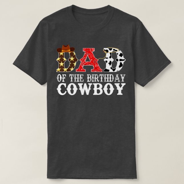 T-shirt Mens Papa 1st Premier jour de Birthday Cowboy West (Design devant)