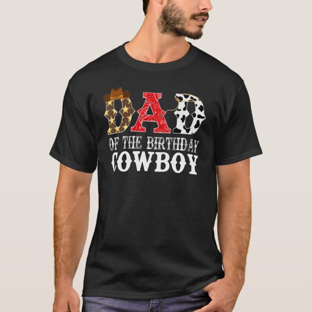 T-shirt Mens Papa 1st Premier jour de Birthday Cowboy West (Devant)