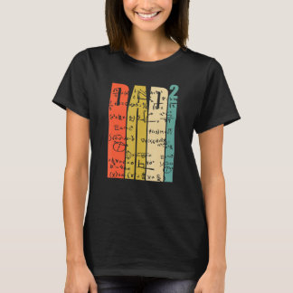 T-shirt Mens Papa Avec 2 Enfants, Deux Papa Enseignant Mat