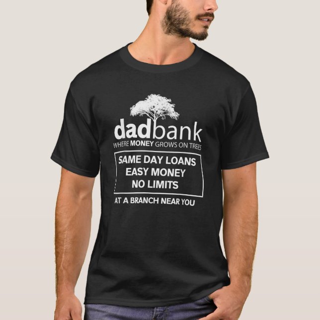 T-shirt Mens Papa Bank Funny Père Fête Papa Joke T Shirt (Devant)