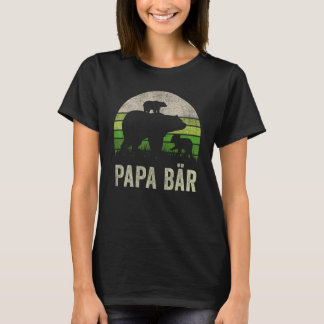 T-shirt Mens Papa Bear 2 Garçons Papa Piece Père Fête du P