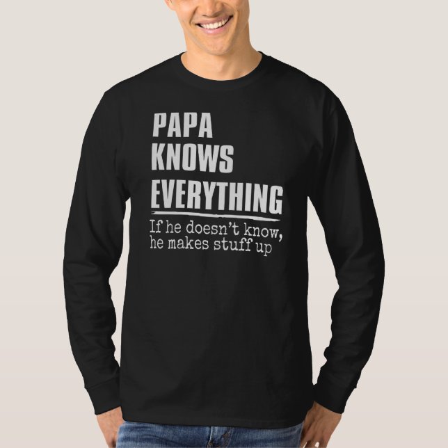 T-shirt Mens Papa connaît tout 60e Fête des pères (Devant)