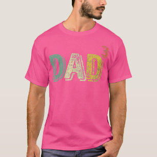 T-shirt Mens Papa Cubed Papa De Trois Mens Citer Drôle Chr