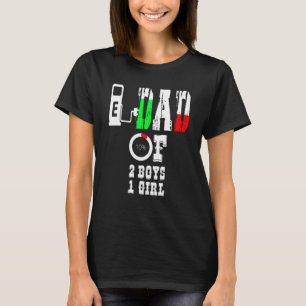 T-shirt Mens Papa De 2 Garçons 1 Fille Père Ou Grand-Père