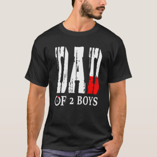 T-shirt Mens Papa De 2 Garçons Père Ou Grand-Père De 2 Enf