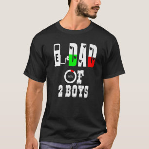 T-shirt Mens Papa De 2 Garçons Père Ou Grand-Père De 2 Enf