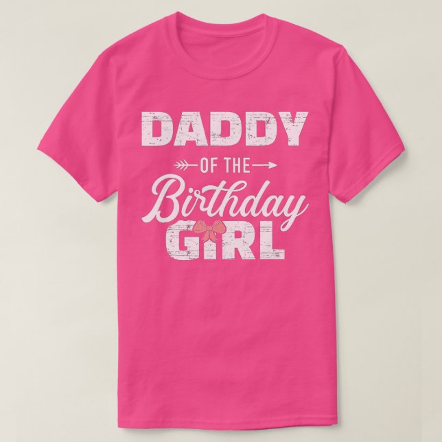 T-shirt Mens papa de la fille d'anniversaire correspondant (Design devant)
