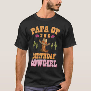 T-shirt Mens Papa De L'Anniversaire Cowgirl Western Thème 