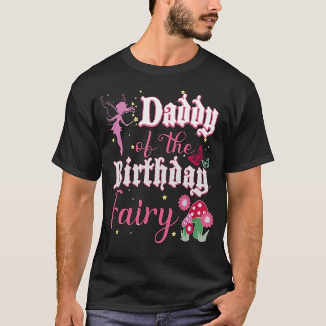 T-shirt Mens Papa De L'Anniversaire Fairy Princess Girl Mu (Devant)