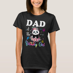 T-shirt Mens Papa De L'Anniversaire Fille Panda Bear Party
