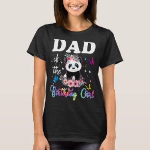 T-shirt Mens Papa De L'Anniversaire Fille Panda Bear Party