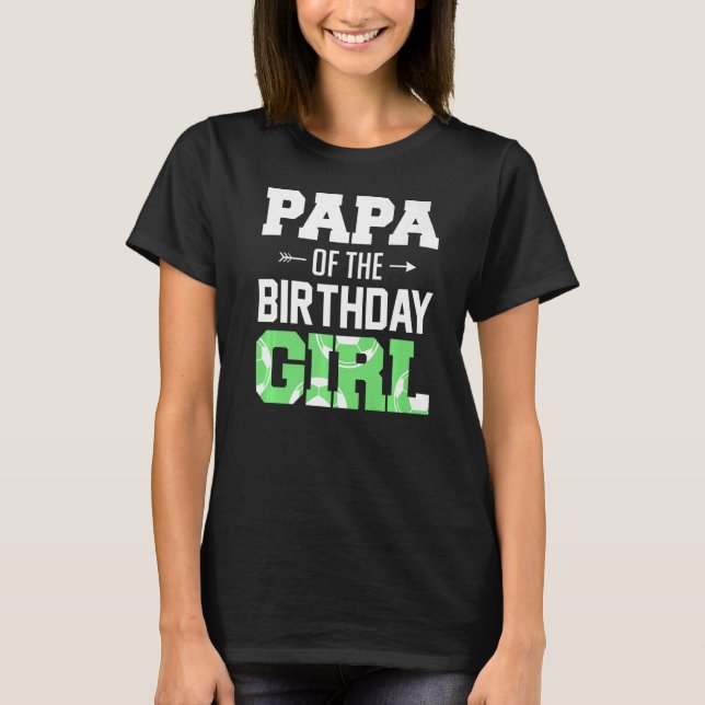 T-shirt Mens Papa De L'Anniversaire Fille Soccer Papa Fami (Devant)
