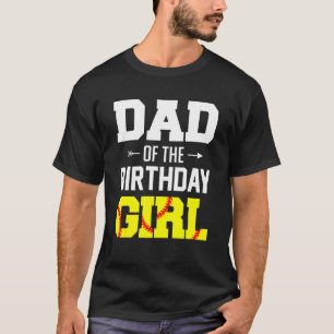 T-shirt Mens Papa De L'Anniversaire Fille Softball Papa Fa