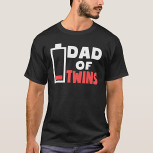 T-shirt Mens Papa De Twins Fatigué Twin Papa Batterie Faib