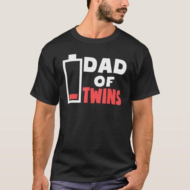 T-shirt Mens Papa De Twins Fatigué Twin Papa Batterie Faib (Devant)