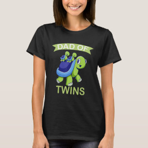 T-shirt Mens Papa de Twins Tortue Papa de Twins Père Fat