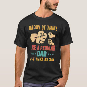 T-shirt Mens Papa Des Jumeaux Deux Fois Comme Jumeaux Cool