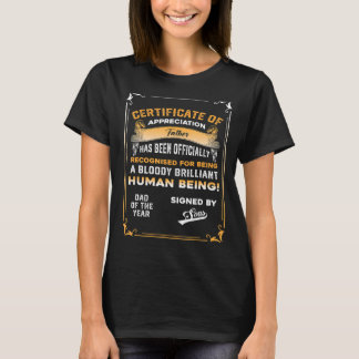 T-shirt Mens Papa Du Son Certificat Père De L'Année