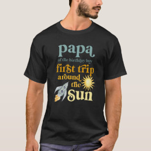 T-shirt Mens Papa Espace Extérieur 1er Anniversaire Premie