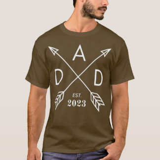 T-shirt Mens Papa Est 2023 Fête des pères 1ère fois Papa N