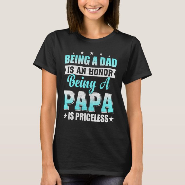 T-shirt Mens Papa Est Un Papa Honneur Papa Est Inestimable (Devant)