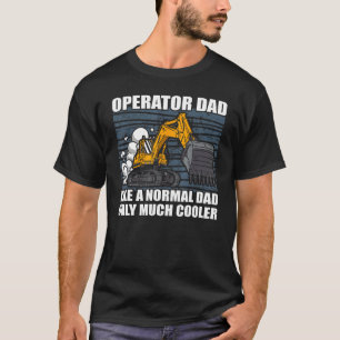 T-shirt Mens Papa Excavateur Opérateur Équipement Lourd Mo