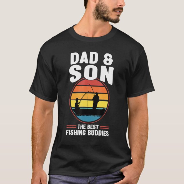 T-shirt Mens papa & fils les meilleurs potes de pêche père (Devant)