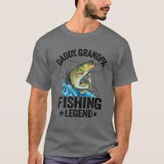 T-shirt Mens papa grand-père de pêche légende Pêcheur père
