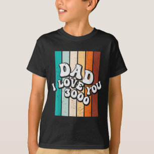 T-shirt Mens Papa Je T'Aime 3000 Funny Retro Vintage Fathe