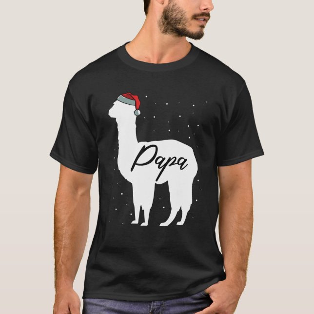 T-shirt Mens Papa Llama Famille Correspondant Pyjama de No (Devant)