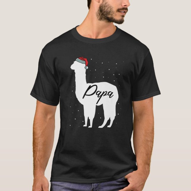 T-shirt Mens Papa Llama Famille Correspondant Pyjama de No (Devant)