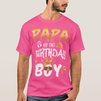 T-shirt Mens Papa Of The Birthday Boy Notorious One Old Sc