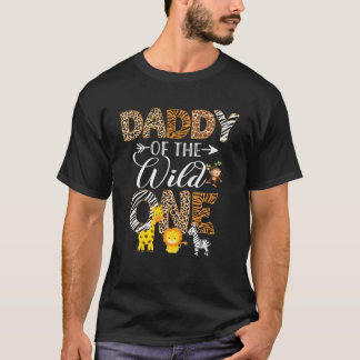 T-shirt Mens Papa Of The Wild One Zoo Anniversaire Safari