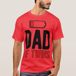 T-shirt Mens Papa Of Twins Batterie Twin Papa Twin Père Tw