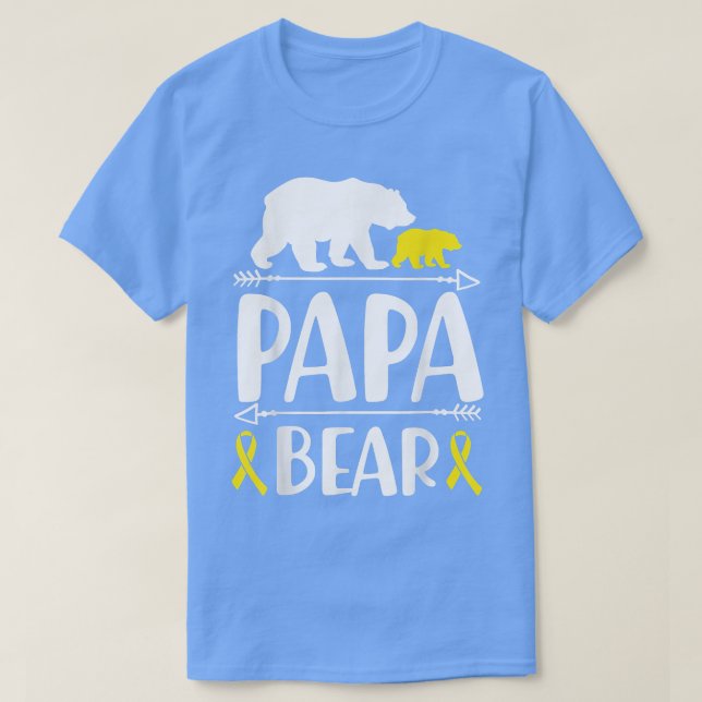 T-shirt Mens Papa Ours Enfance Cancer Sensibilisation Cade (Design devant)