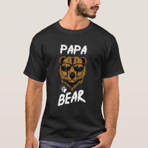 T-shirt Mens Papa Ours Portant des lunettes de soleil Cool
