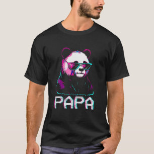 T-shirt Mens Papa Panda Bear Retro Funny Papa Fête des Pèr