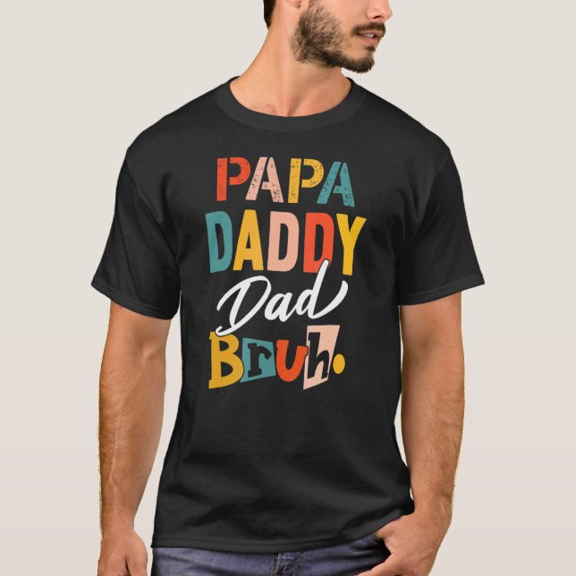 T-shirt Mens Papa Papa Papa Papa Papa Bruh Cool Pour Fête  (Devant)