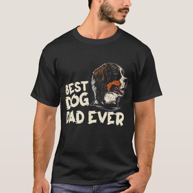 T-shirt Mens Papa Père Fête des pères Meilleur Chien Papa  (Devant)
