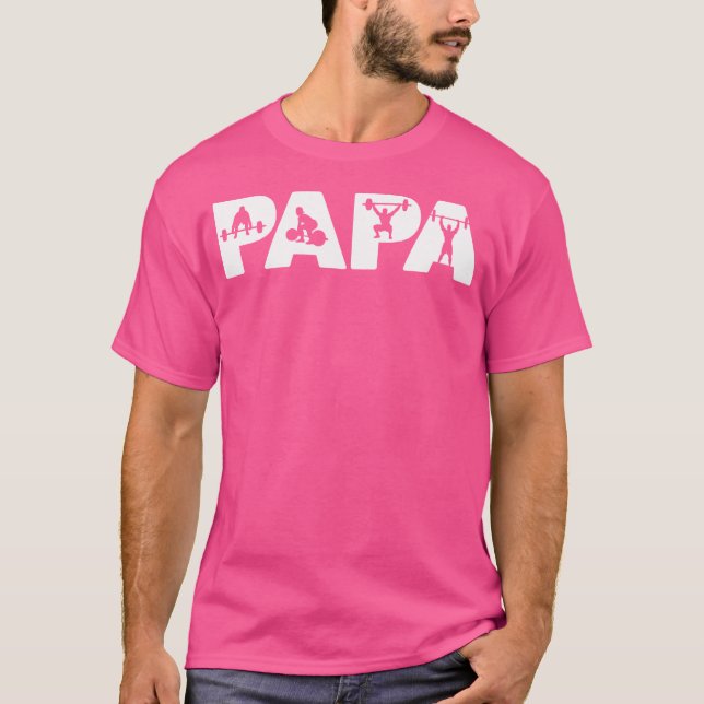 T-shirt Mens Papa Poids Lifter Papa Funny Papa Poids Lift (Devant)