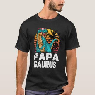T-shirt Mens Papa Saurus Dinosaur Funny Papasaurus T Rex L