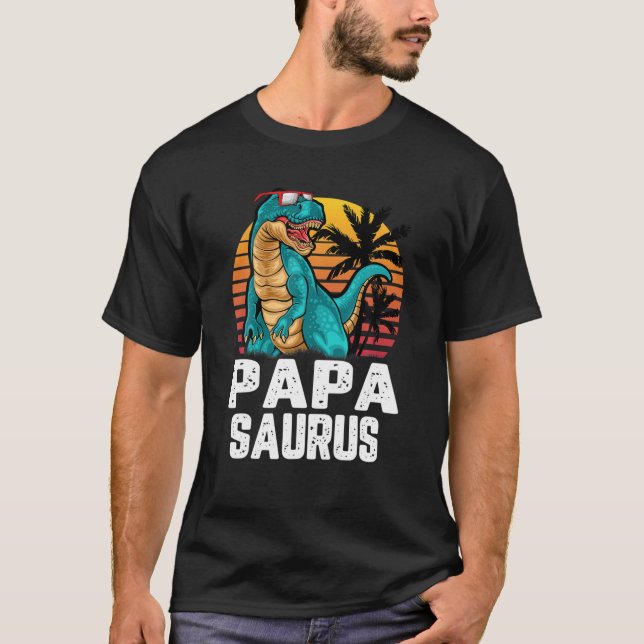 T-shirt Mens Papa Saurus Dinosaur Funny Papasaurus T Rex L (Devant)