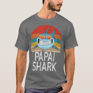 T-shirt Mens Papai Shark Portugais Daddy Funny