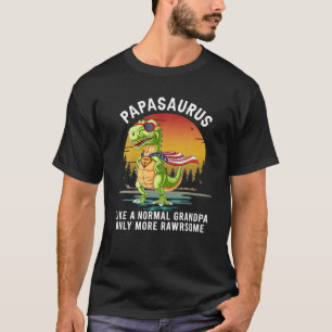 T-shirt Mens Papasaurus Comme Un Grand-Père Normal Seulem