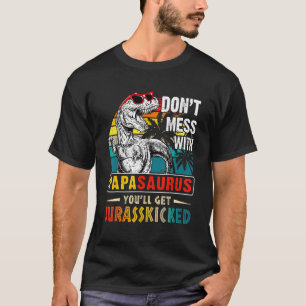 T-shirt Mens Papasaurus Dinosaur Rex Fête des pères Vintag