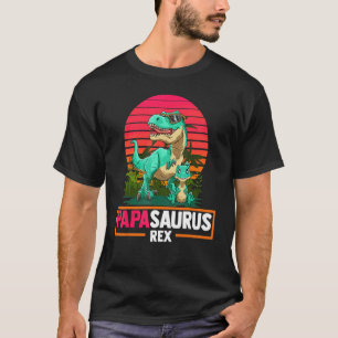 T-shirt Mens Papasaurus Rex Dadasaurus Cool Père Son Da