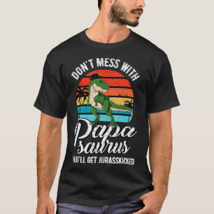 T-shirt Mens Papasaurus Rex Dinosaur Papa Daddy T-Rex Fath