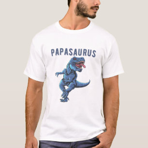 T-shirt Mens Papasaurus T rex Papa Saurus Dinosaure Hommes